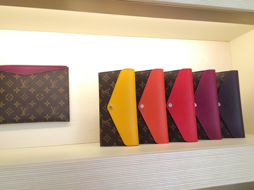 Wallets at the Louis Vuitton boutique at Neiman Marcus in Newport Beach