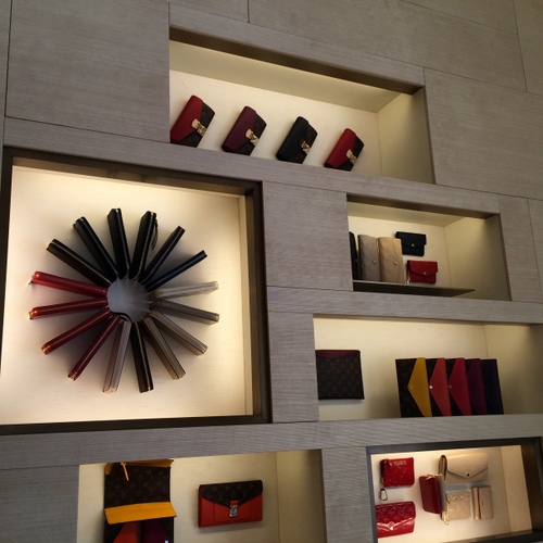Wallets at the Louis Vuitton boutique at Neiman Marcus in Newport Beach