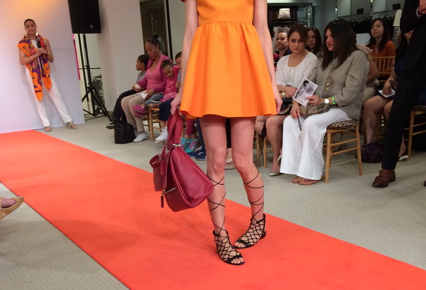 saffron dress & paprika handbag