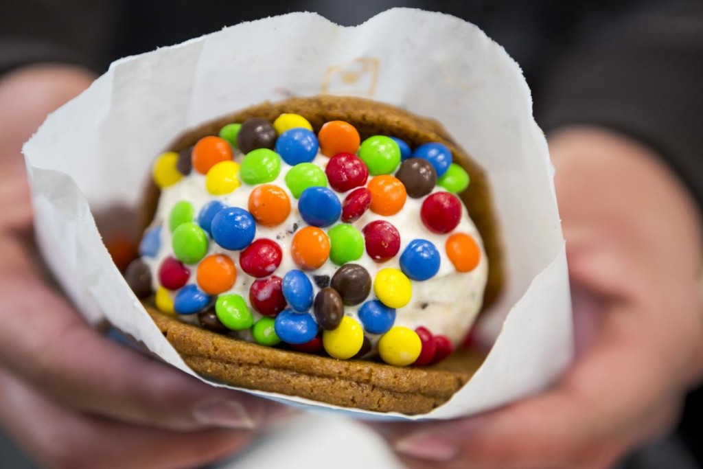 Ice cream cookie sandwich store CREAM is giving away freebies today.