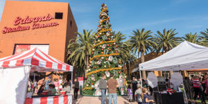 See the Anaheim Ducks-themed holiday trees at The Market Place in Irvine.