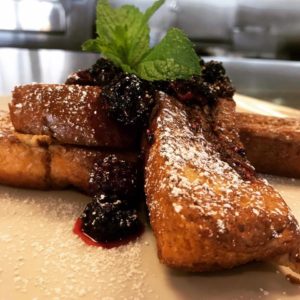 Brioche French Toast & Berries at Square One Pizza in Irvine at Oak Creek Shopping Center in Irvine 
