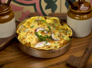 Enjoy the Masala Omelette at Southern Spice Indian Kitchen at Crossroads in Irvine.