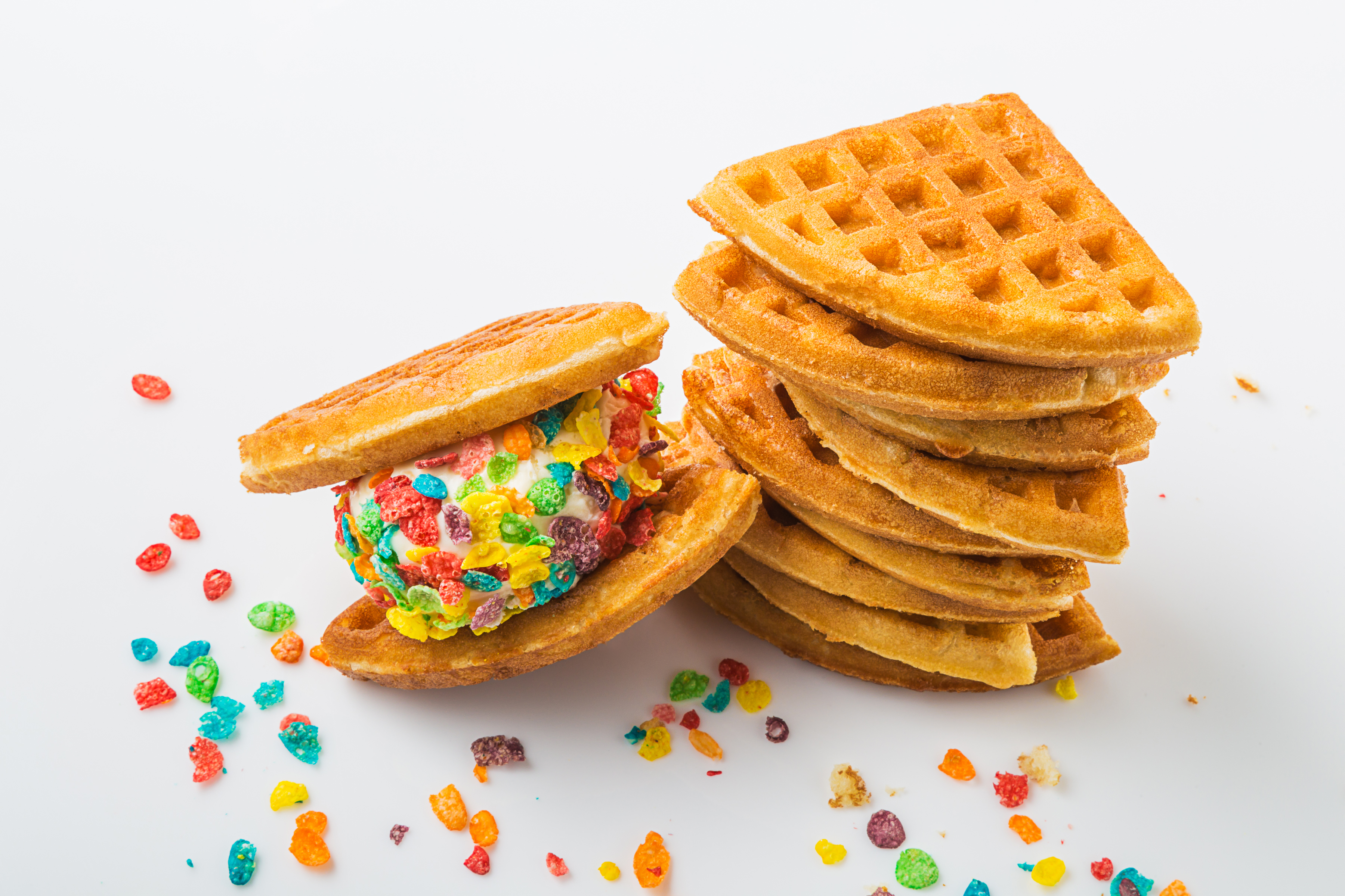 Waffles + ice cream = dessert win!