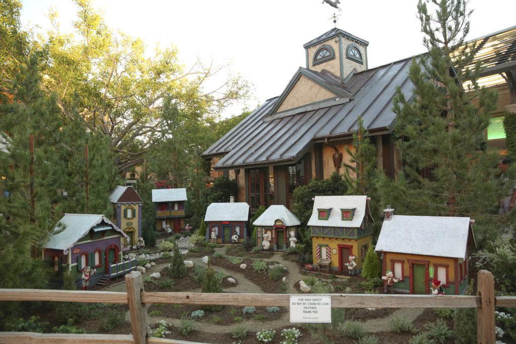 The Elf Village outside of Santa's custom-built house at Fashion Island